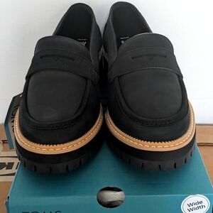 TOMS Cara Loafer Wide Width Black, Size 8W